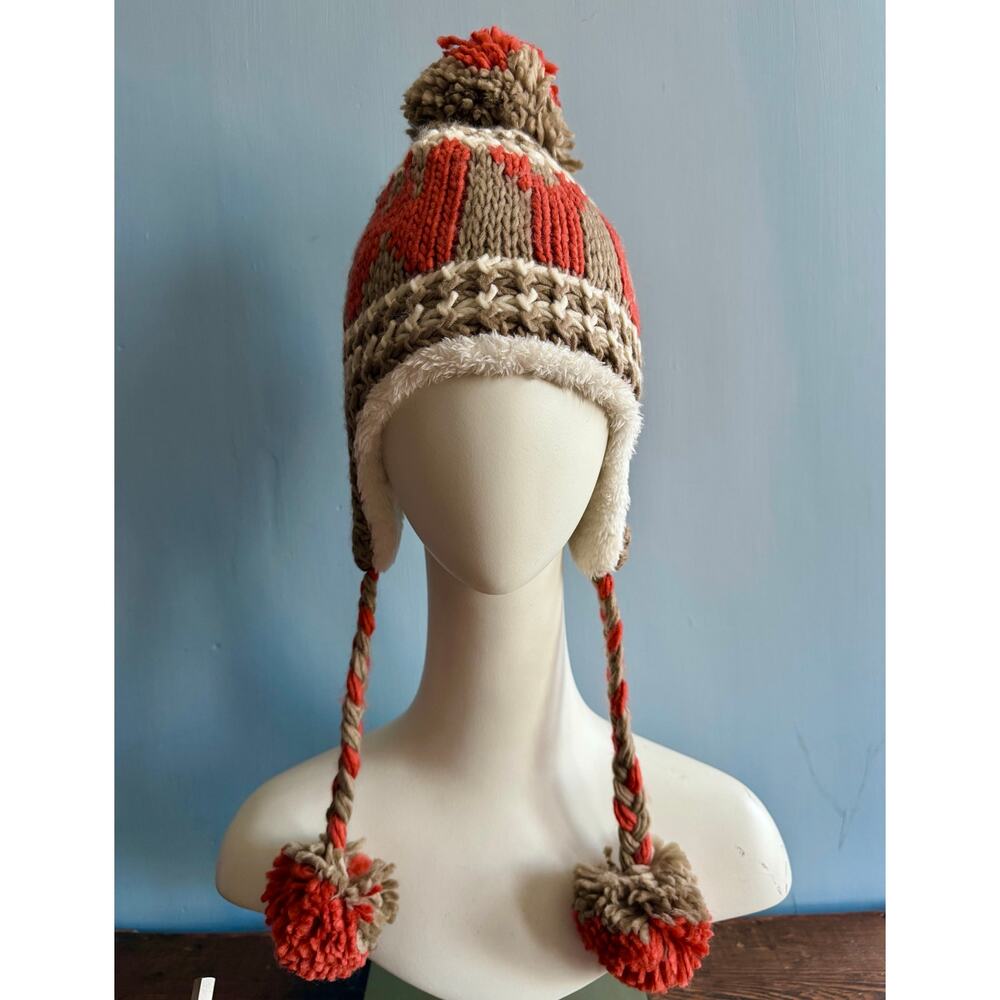 YX 'New York' Brown/Orange Winter Beanie sz XS/S (Unisex) NWT
